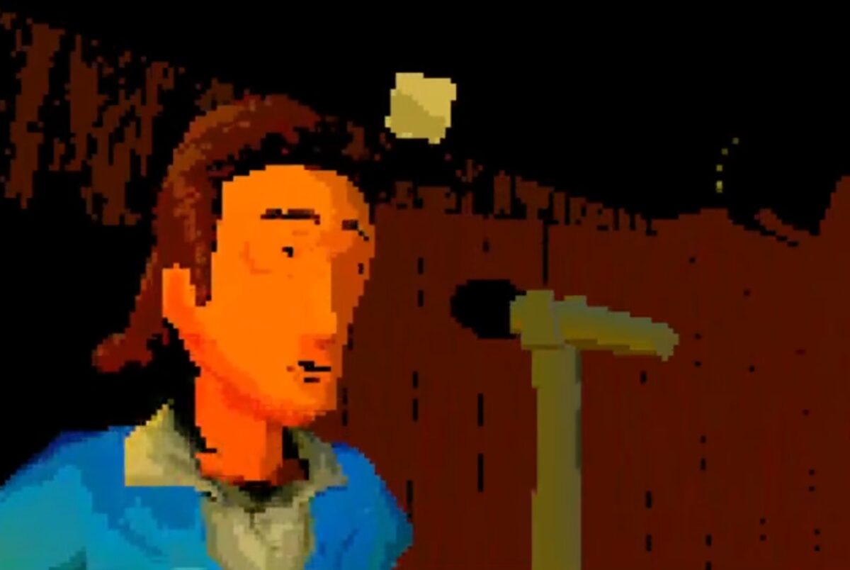 A pixelated version of a digital Jerry Seinfeld. The fictional character is called Larry Feinberg.