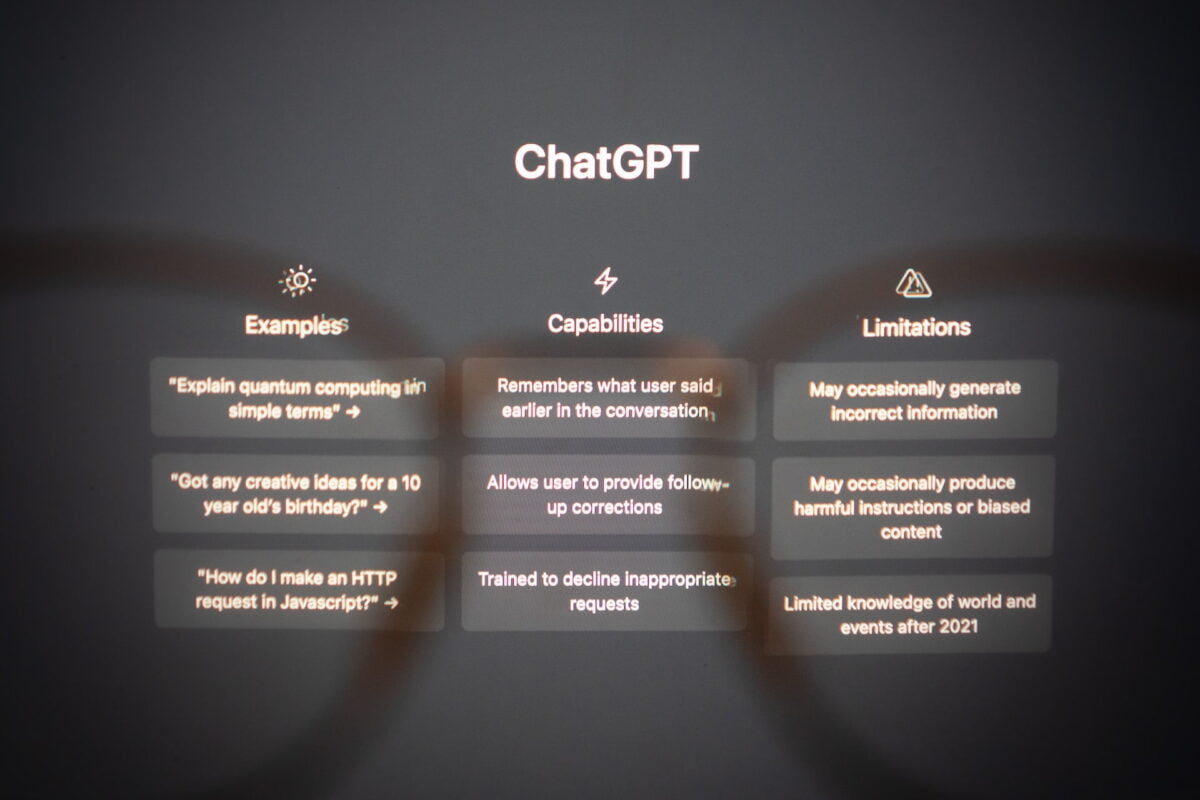 A look through a pair of headset on ChatGPT's landing page.