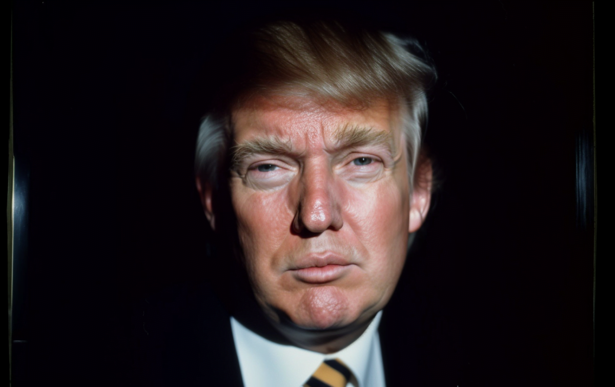 A fake portrait of Donald Trump, generated with AI image tool Midjourney.