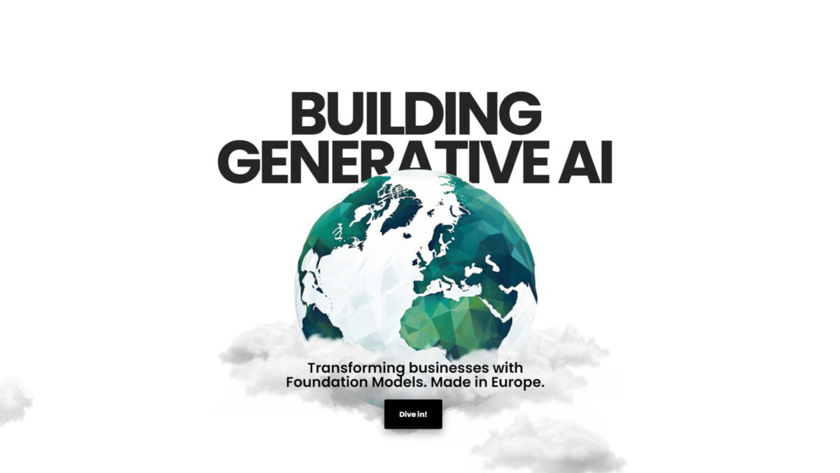 Screenshot of Nyonic's website with "Building Generative AI" written on it and a stylized globe.