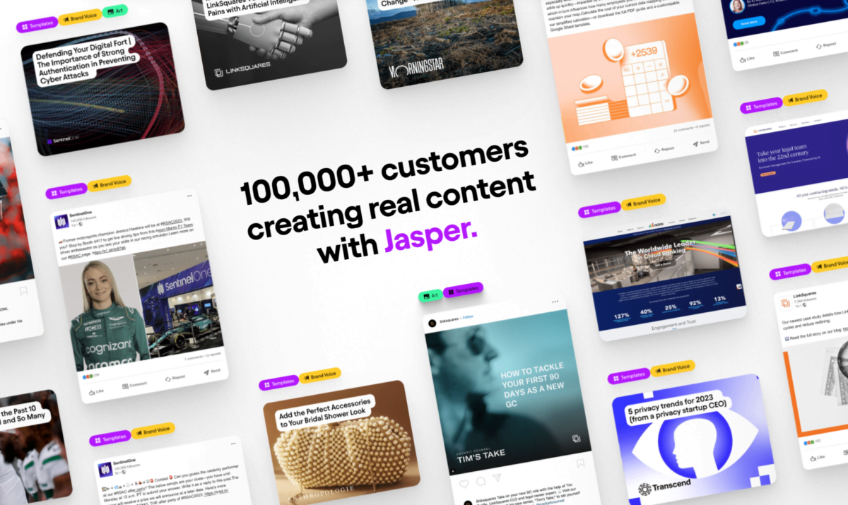 Jasper is an AI copywriting tool that utilizes GPT 3.5 to produce copy for websites and blog posts that are SEO optimized.