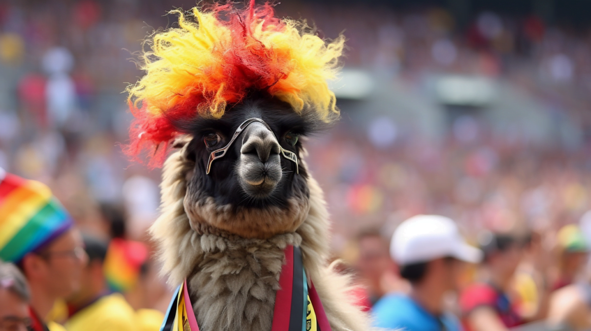 A Llama in Germany costume, AI generated image