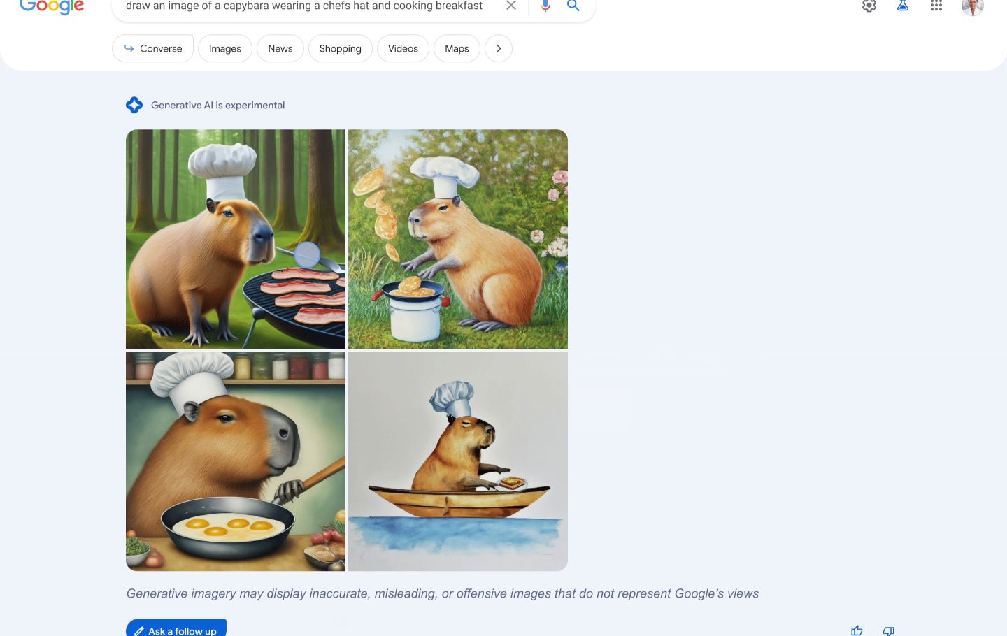 Google tests AI-generated images and documents in search