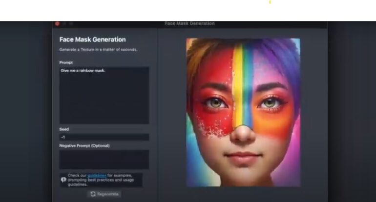 Preview of Gen-AI face mesh in Lens Studio 5.0