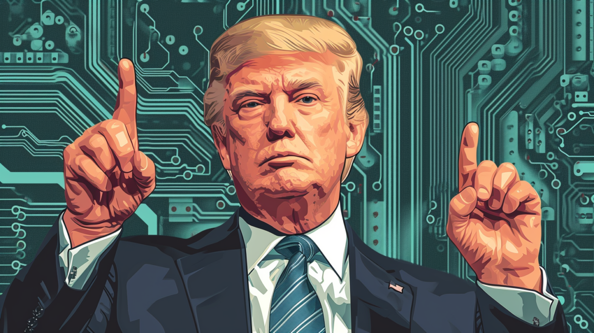 Donald Trump illustration as a chatbot