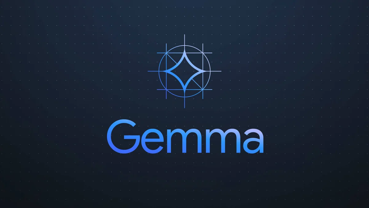 The Gemma Logo against a dark blueish background.