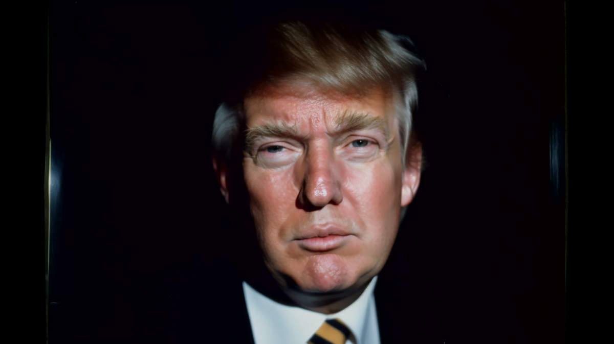 An AI-generated portrait image of Donald Trump.