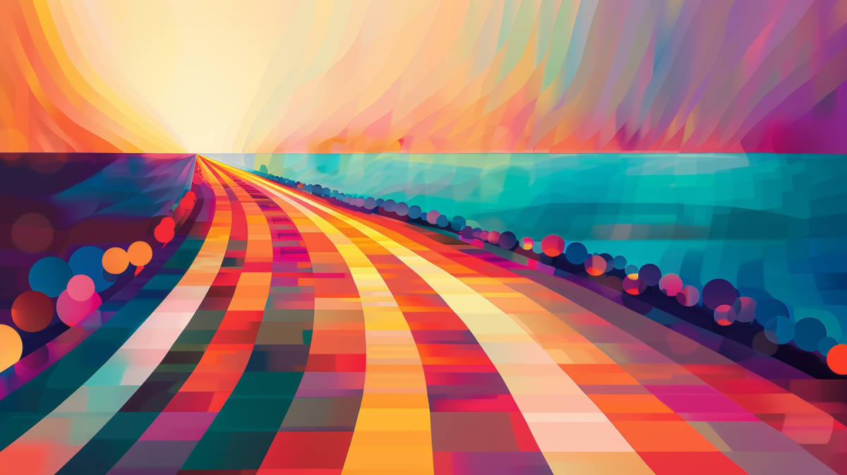 a colorful road, abstract
