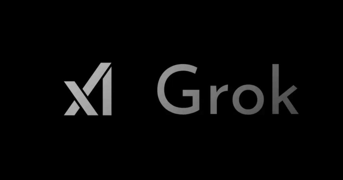 The logos of Grok and xAI next to each other.