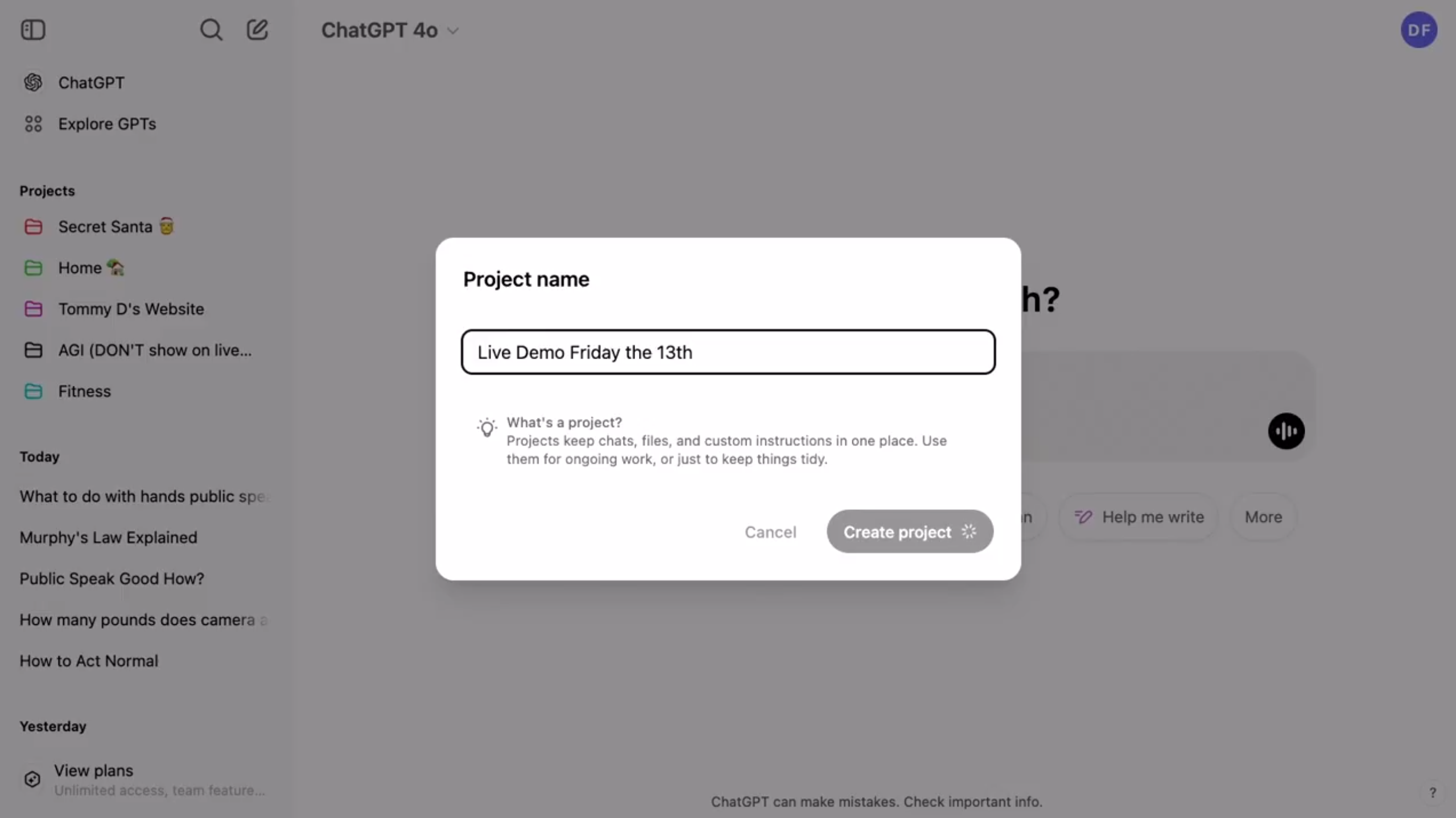 OpenAI adds project organization features to ChatGPT