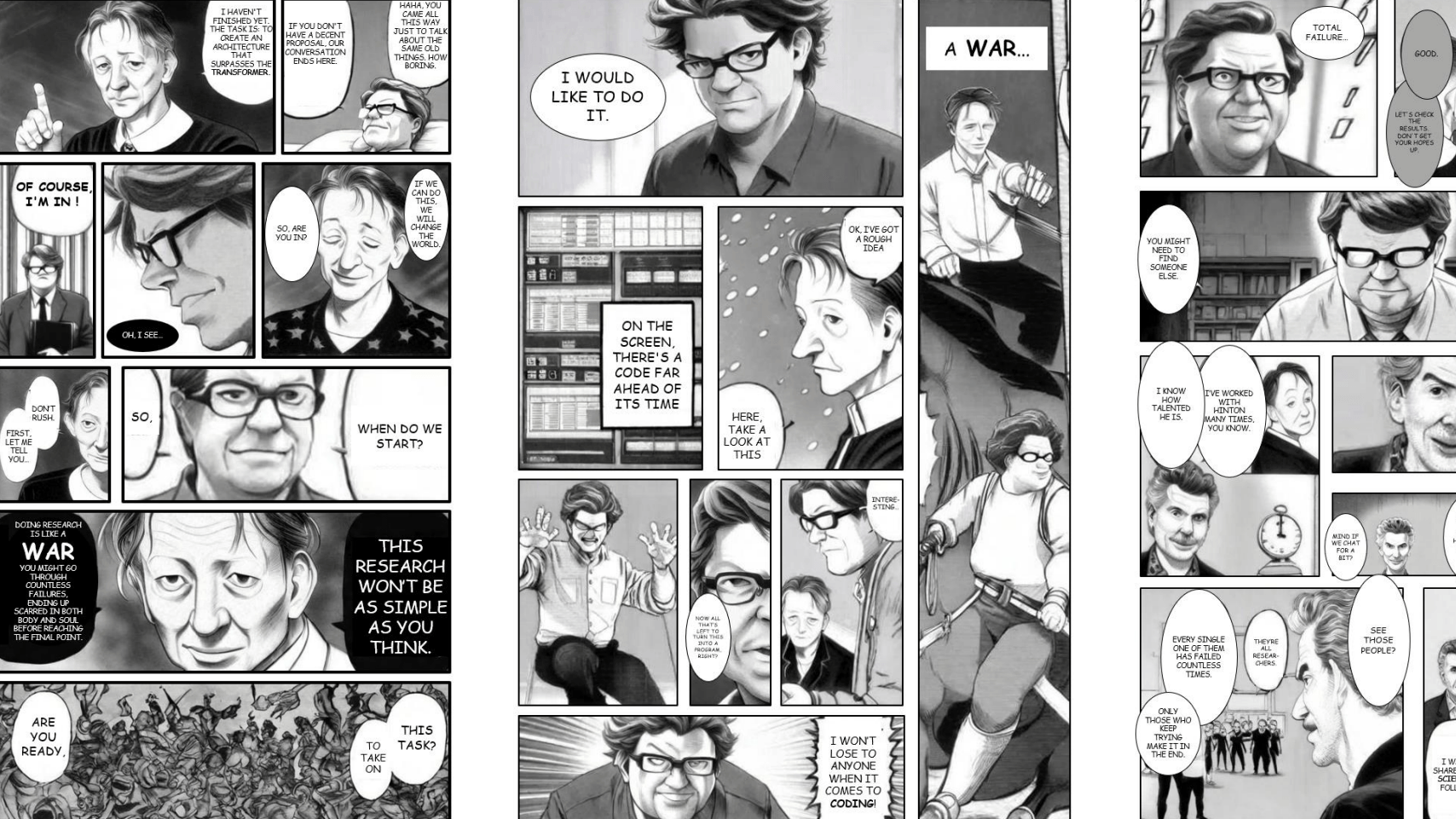 DiffSensei: AI pioneers Hinton, LeCun, and Bengio star in fictional manga created by new AI system