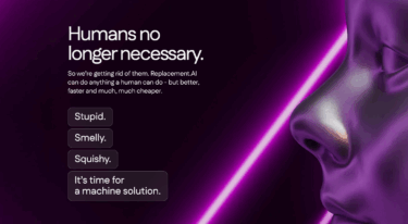 A parody website mocks the hype and dangers of the current large language model boom